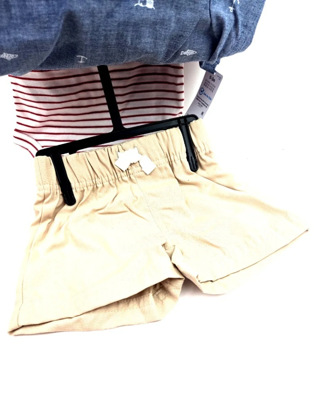 Carter's Baby Outfit Size 0-3m Boys Matching 3pc Set Top Bodysuit Shorts
